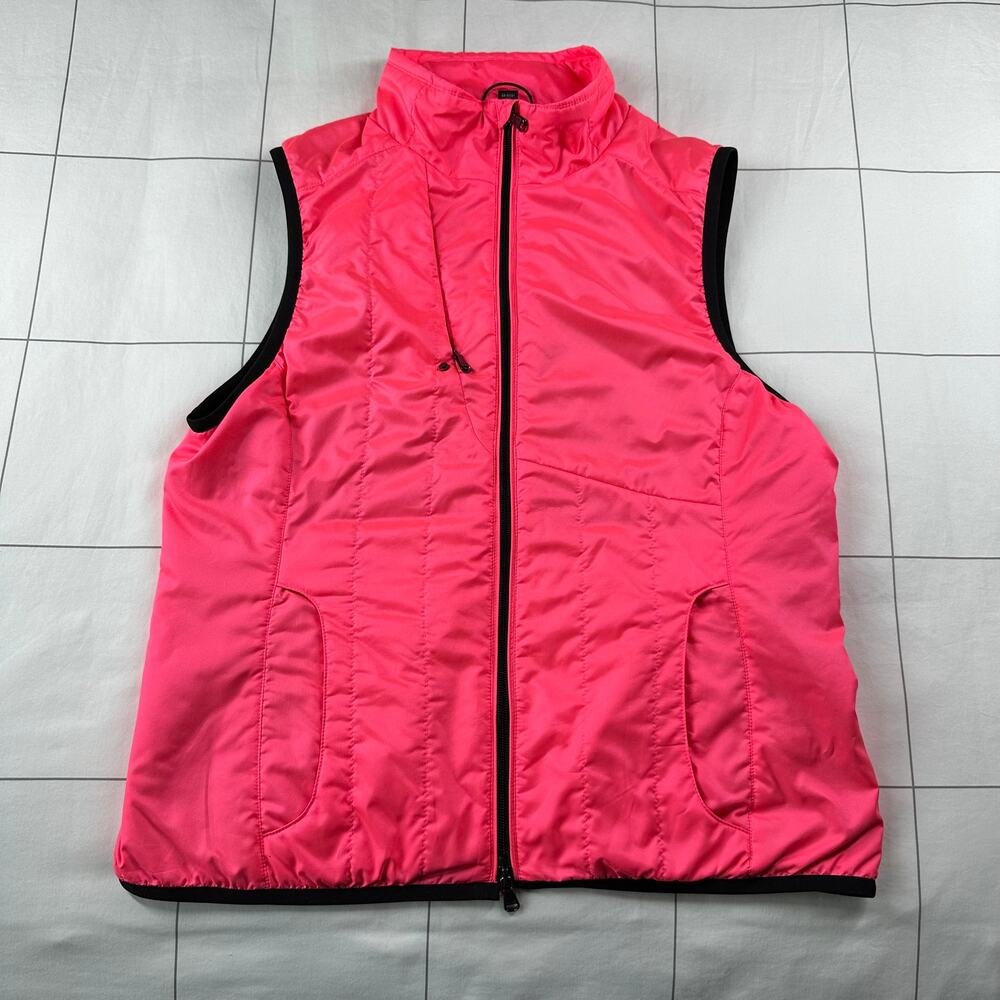 RLX Ralph Lauren Vest Womens Small Pink Black Golf Full Zip Lightweight Warm